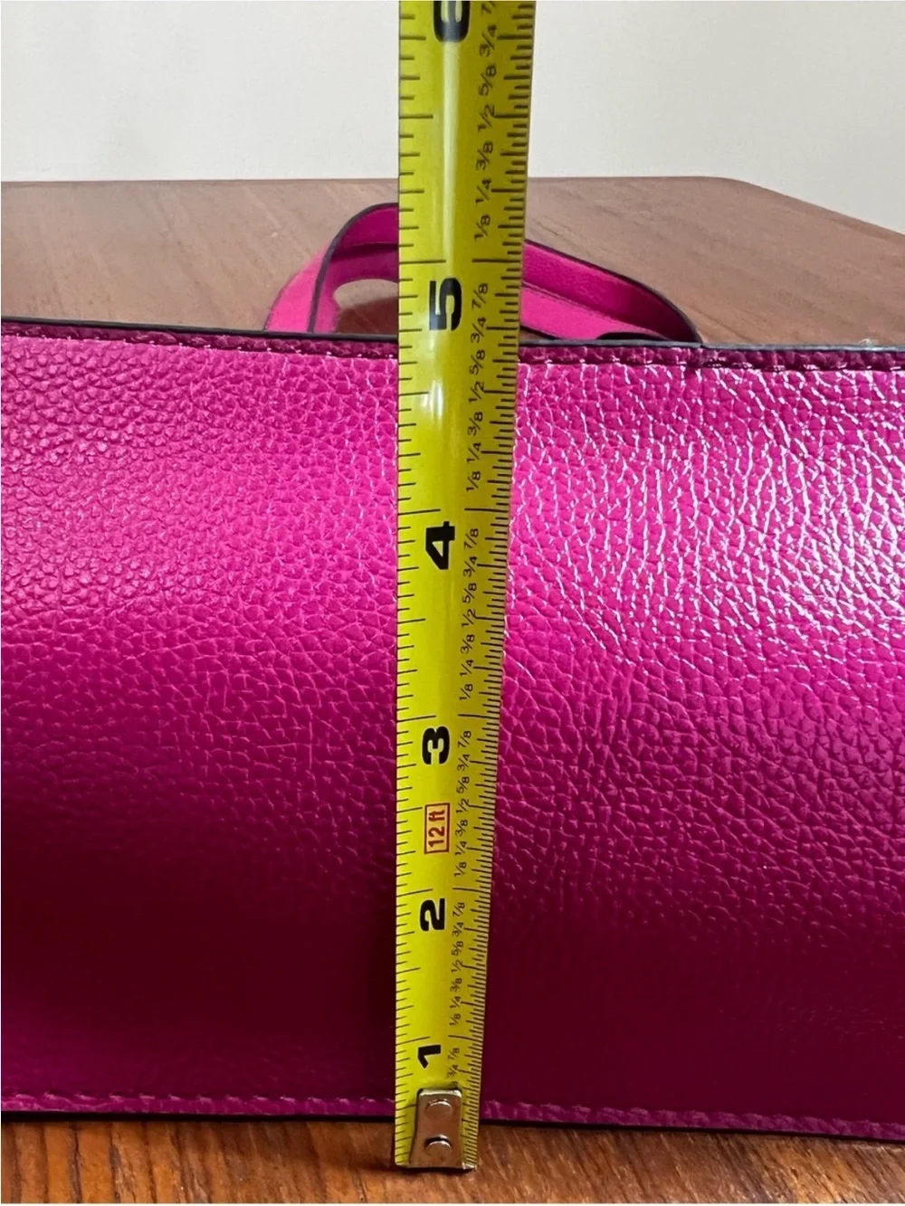 Lk New Neiman Marcus Magenta Pink Purple Bag Tote vegan leather tote satchel